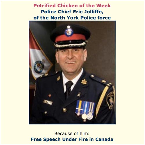 Eric Jolliffe, Police Chief - politically correct, award winner, Petrified Chicken award
