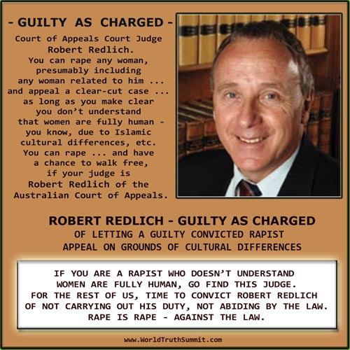 Robert Redlich - Court of Appeals Judge - Australia - rape case - cultural differences